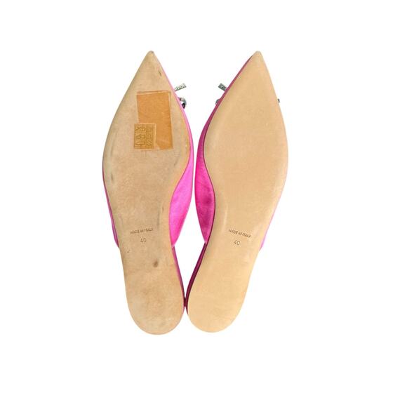 Gianbattista Valli NIB Embellished Satin Mules in Pink Size 40 - Picture 8 of 11